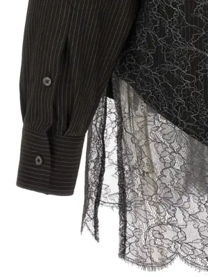 Wool and lace shirt 100% virgin wool FENDI Brown