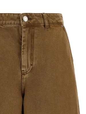 Denim bermuda shorts Woman AMI PARIS Brown