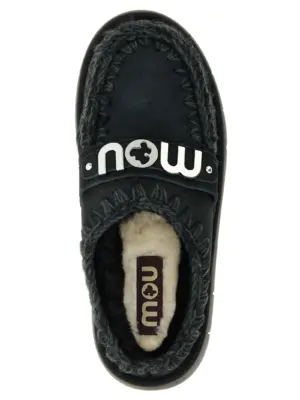 'Bounce clog' sabots 100% lamb leather MOU Black