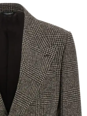 Prince of Wales Wool blazer Man DOLCE & GABBANA Brown