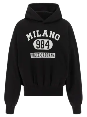 Flocked print hoodie DOLCE & GABBANA White/Black