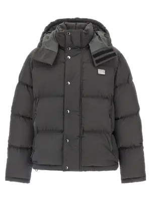 Logo patch down jacket G9BRFTFUS28N0636 DOLCE & GABBANA Gray