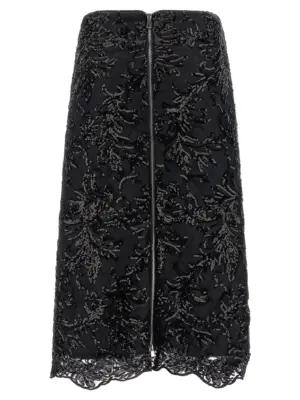 'Giulia' midi skirt GIULIALACEBLACKINBLACK LE TWINS Black