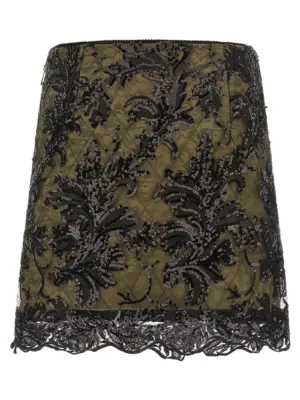 'Giulia' skirt GIULIALACEBLACKINGREEN LE TWINS Green