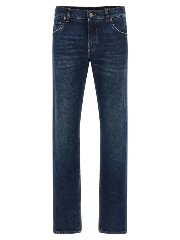 Logo plaque jeans DOLCE & GABBANA Blue