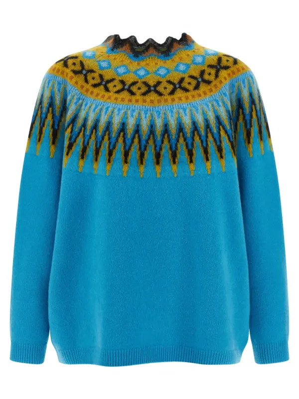 Jacquard pattern sweater LOEWE Light Blue