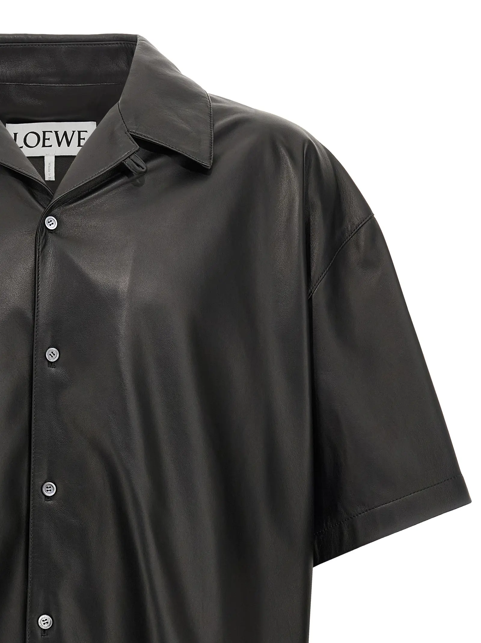 Сорочка шкіряна Nappa Loewe Чорна 3 Nappa leather shirt Man LOEWE Black