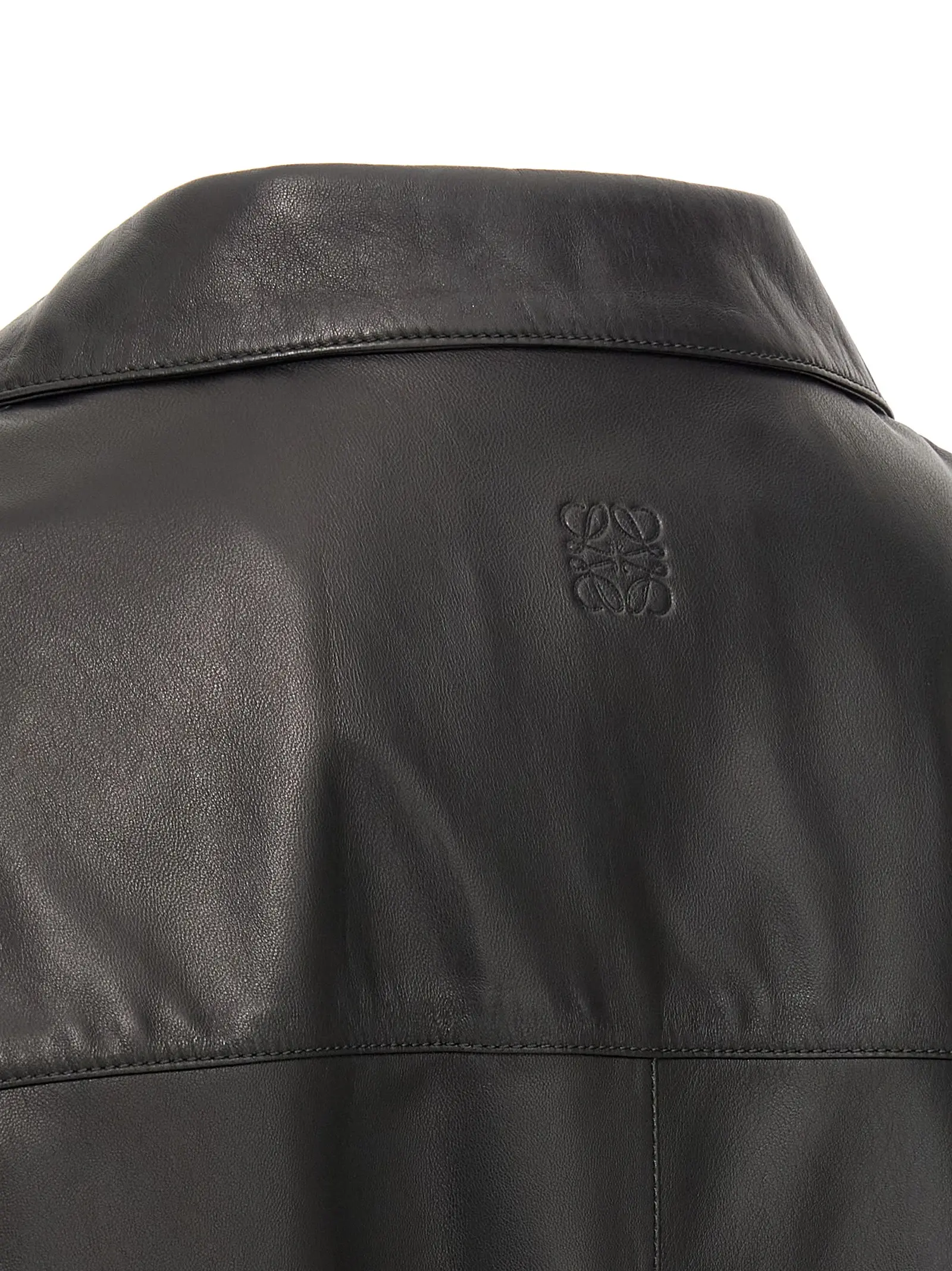 Сорочка шкіряна Nappa Loewe Чорна 4 Nappa leather shirt 100% lamb leather (Ovis aries) LOEWE Black