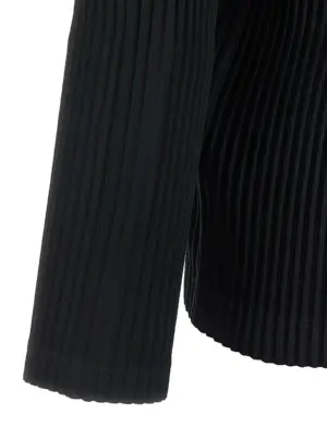 'Basics' T-shirt 100% polyester HOMME PLISSE' ISSEY MIYAKE Black