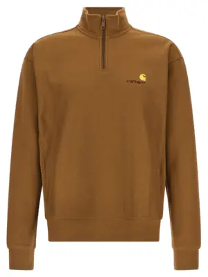 'Half zip American Script sweat' sweatshirt CARHARTT WIP Brown