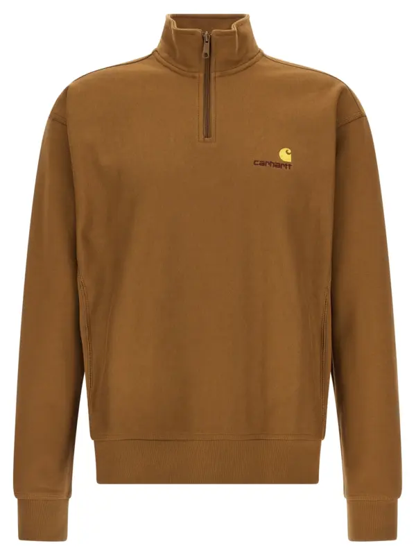 'Half zip American Script sweat' sweatshirt CARHARTT WIP Brown