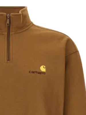 'Half zip American Script sweat' sweatshirt Man CARHARTT WIP Brown