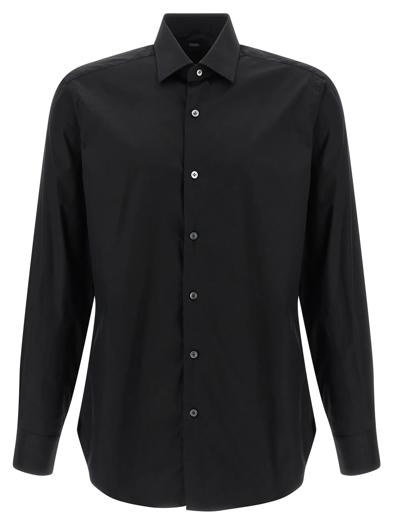 Сорочка Stretch Cotton Barba Чорна 1 Stretch cotton shirt BARBA Black