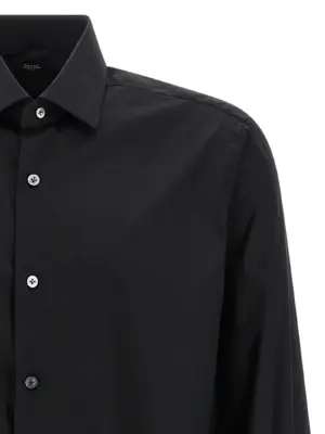 Stretch cotton shirt Man BARBA Black