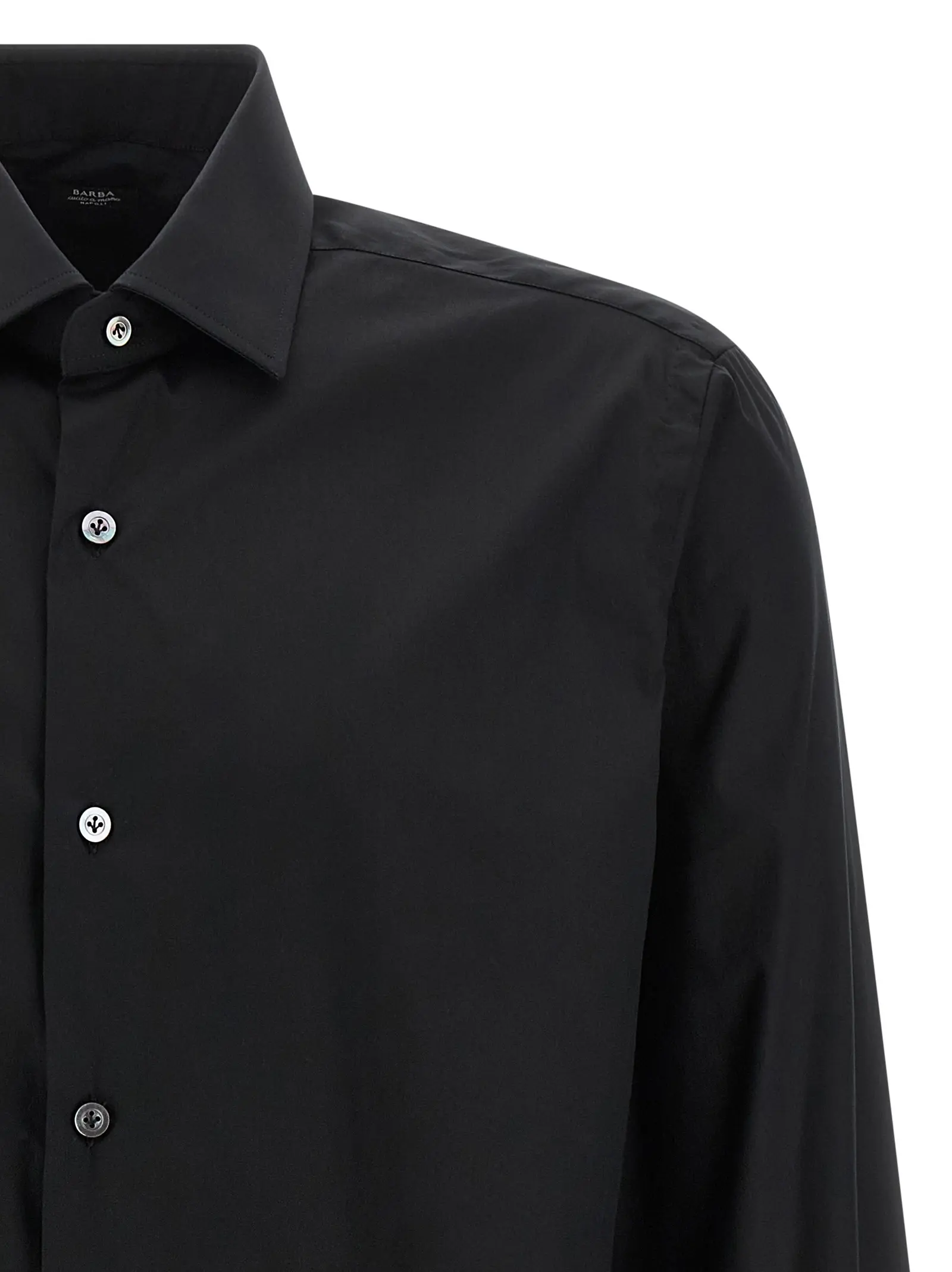Сорочка Stretch Cotton Barba Чорна 3 Stretch cotton shirt Man BARBA Black