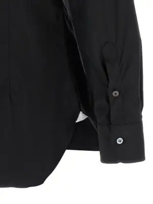 Stretch cotton shirt 78% cotton 18% polyamide 4% elastane BARBA Black