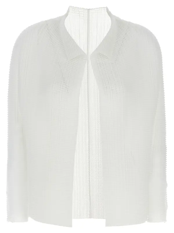 'Wooly Pleats' cardigan ISSEY MIYAKE White