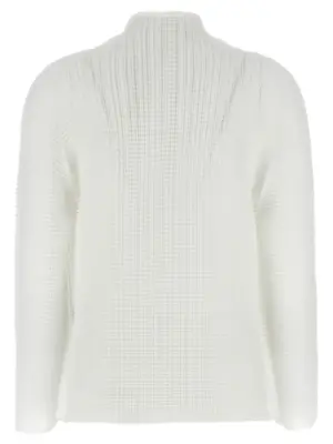 'Wooly Pleats' cardigan IM58FJ40601 ISSEY MIYAKE White