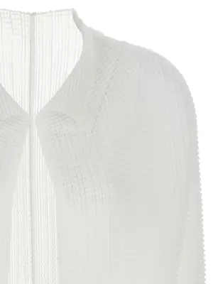 'Wooly Pleats' cardigan Woman ISSEY MIYAKE White