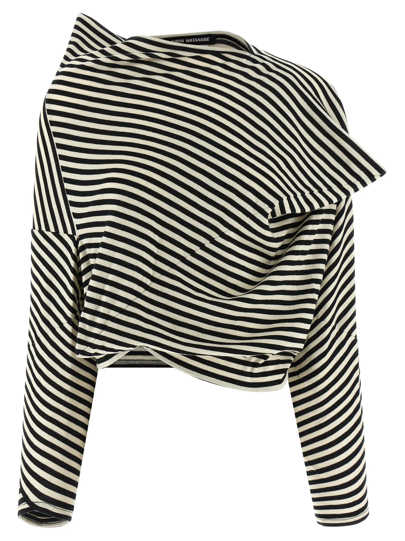 Светр у смужку Striped crop Junya Watanabe Чорно-білий 1 Striped crop sweater JUNYA WATANABE White/Black
