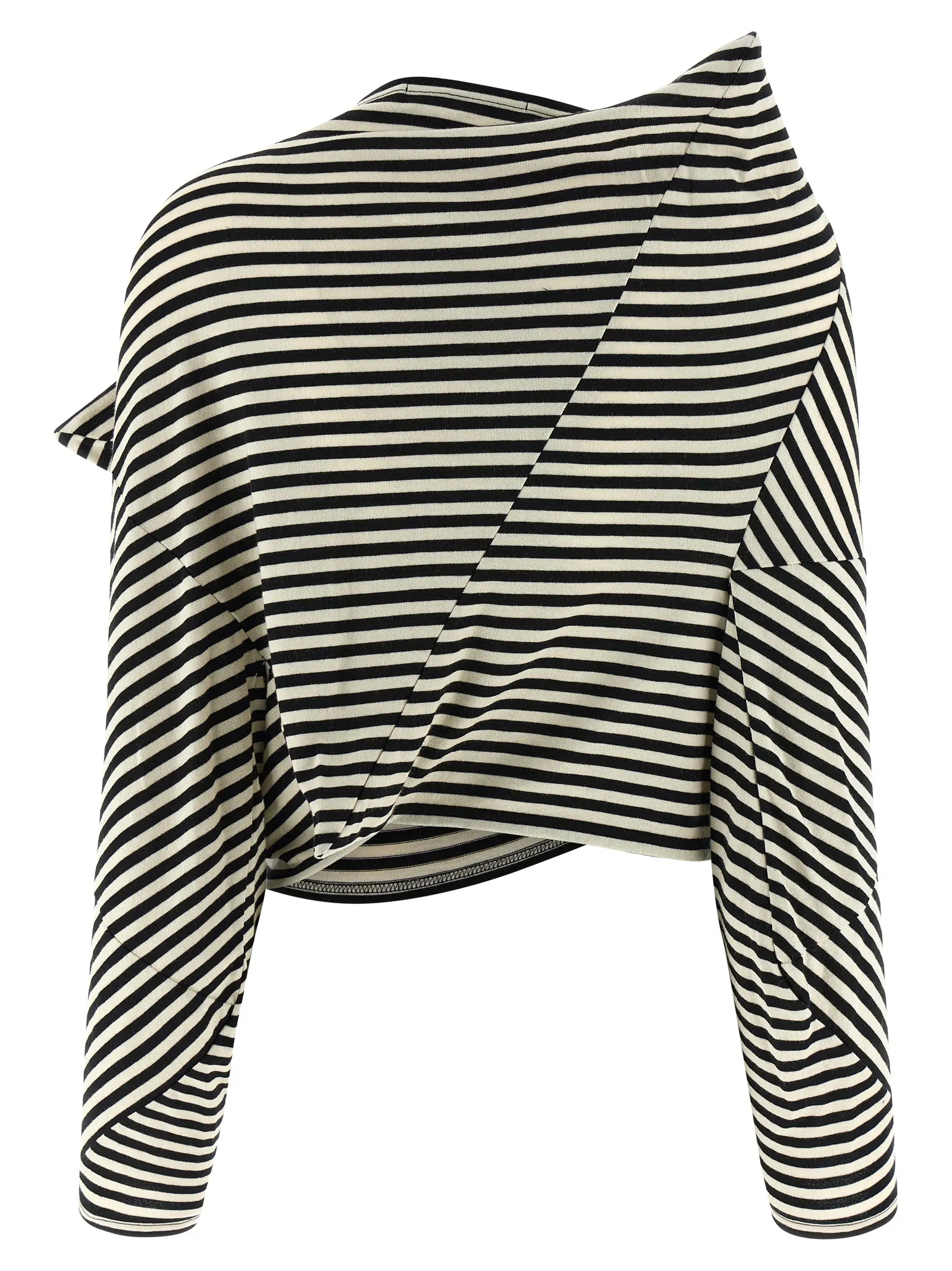 Светр у смужку Striped crop Junya Watanabe Чорно-білий 2 Striped crop sweater JPT0151 JUNYA WATANABE White/Black