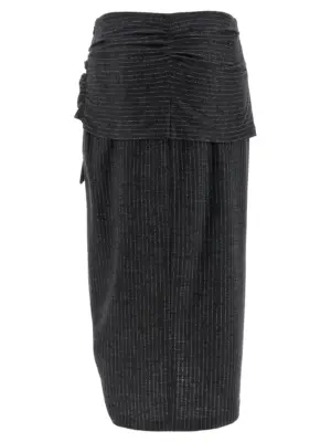 'Reilly' midi skirt JU0417FAC4J12I02AN ISABEL MARANT Gray