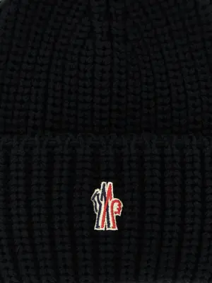 Logo patch beanie Man MONCLER GRENOBLE Black