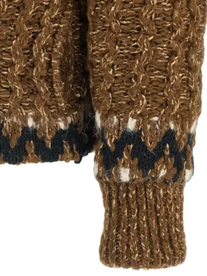 'Indren' down jacket 74% wool 13% polyamide 9% wp 3% silk 1% elastane MONCLER GRENOBLE Brown