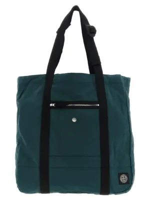 Logo patch shopping bag STONE ISLAND Green
