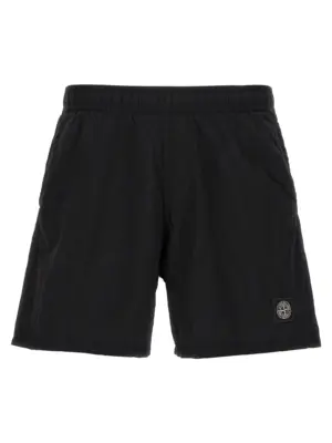 Logo patch swim shorts STONE ISLAND Black