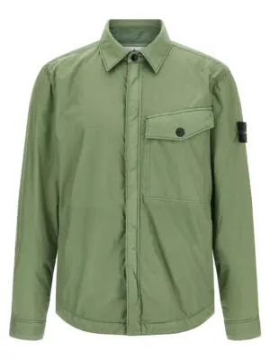 'Garment Dyed Crinkle Reps NY' jacket STONE ISLAND Green