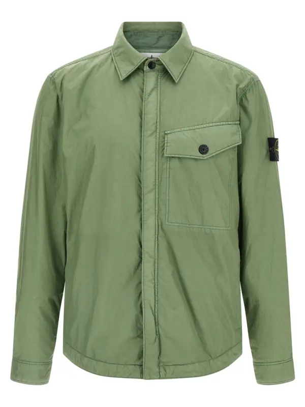 'Garment Dyed Crinkle Reps NY' jacket STONE ISLAND Green