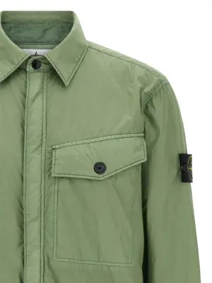 'Garment Dyed Crinkle Reps NY' jacket Man STONE ISLAND Green