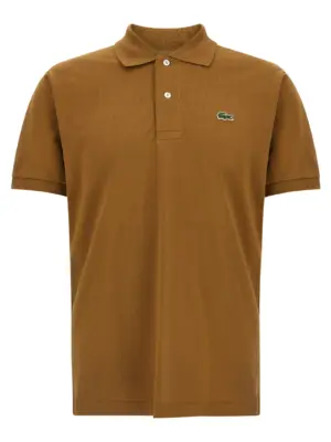 Logo patch polo shirt LACOSTE Brown