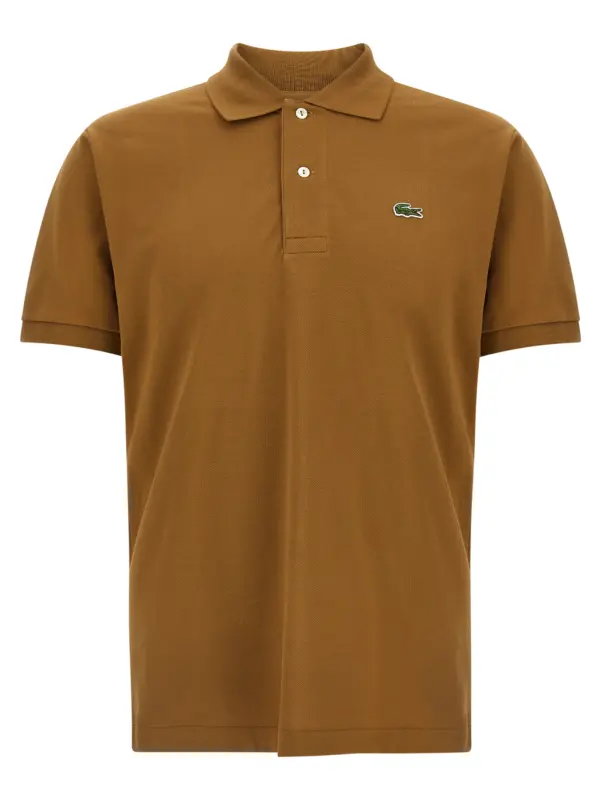 Logo patch polo shirt LACOSTE Brown