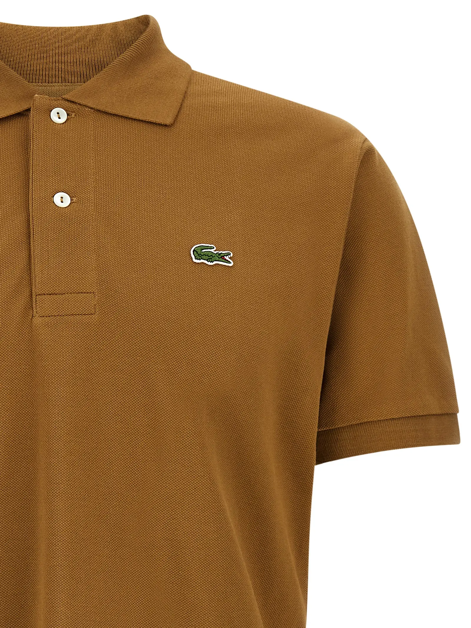 Поло Logo Patch Lacoste Коричневе 3 Logo patch polo shirt Man LACOSTE Brown