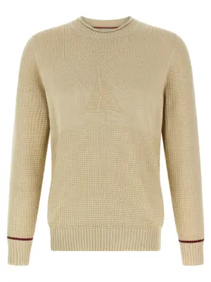 Waffle stitch cotton sweater BRUNELLO CUCINELLI Beige