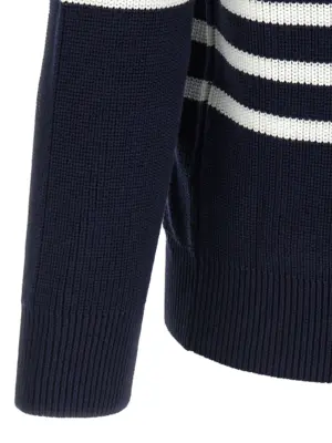 English half-ribbed sweater 100% cotton BRUNELLO CUCINELLI Blue