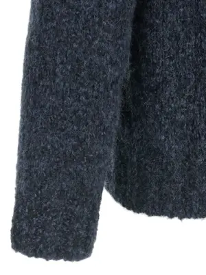 Buttoned yarn sweater 78% wp 9% pa 8% wv 4% ws 1% se BRUNELLO CUCINELLI Blue