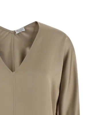 Silk blouse Woman BRUNELLO CUCINELLI Beige