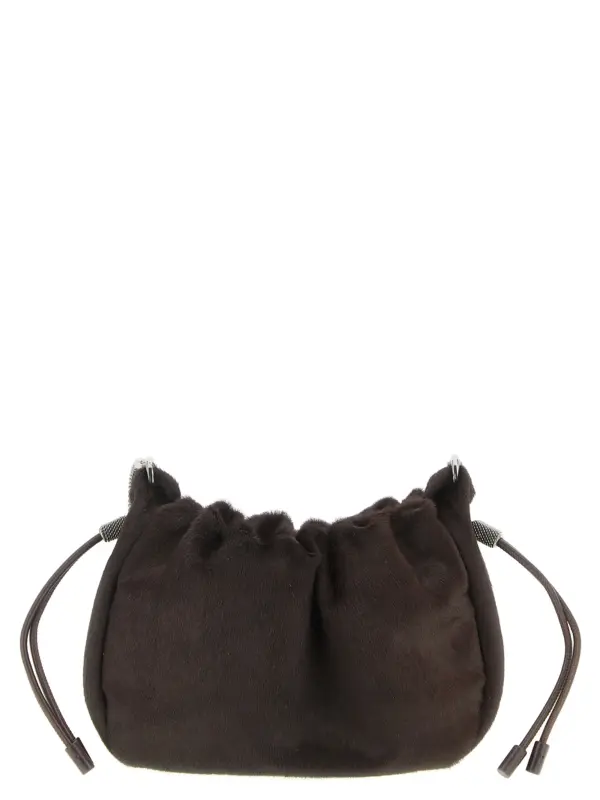 'Bucket Mellow' mini crossbody bag BRUNELLO CUCINELLI Brown