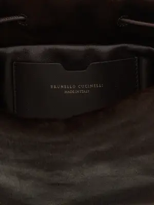 'Bucket Mellow' mini crossbody bag 100% calfskin leather (Bos Taurus) BRUNELLO CUCINELLI Brown