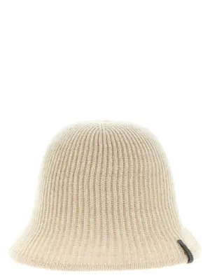 Sparkling cashmere beanie BRUNELLO CUCINELLI Beige