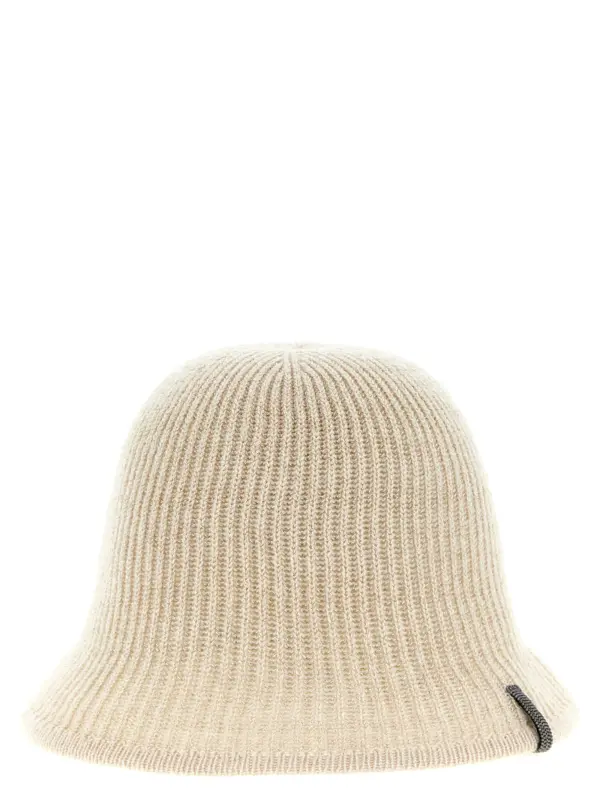 Sparkling cashmere beanie BRUNELLO CUCINELLI Beige