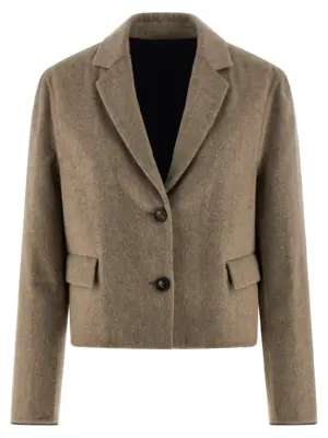 'Crop' blazer BRUNELLO CUCINELLI Beige