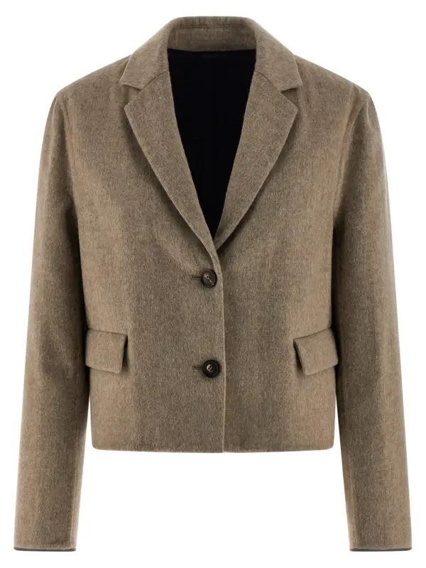 'Crop' blazer BRUNELLO CUCINELLI Beige