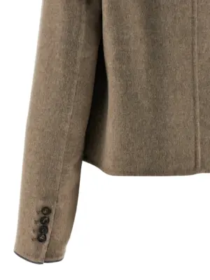 'Crop' blazer 100% virgin wool BRUNELLO CUCINELLI Beige