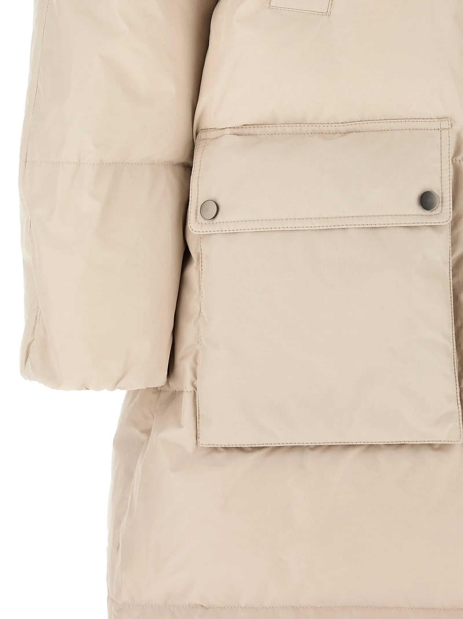 Пуховик Shiny Zipper Pull Brunello Cucinelli Бежевий 5 45% cotton BRUNELLO CUCINELLI Beige