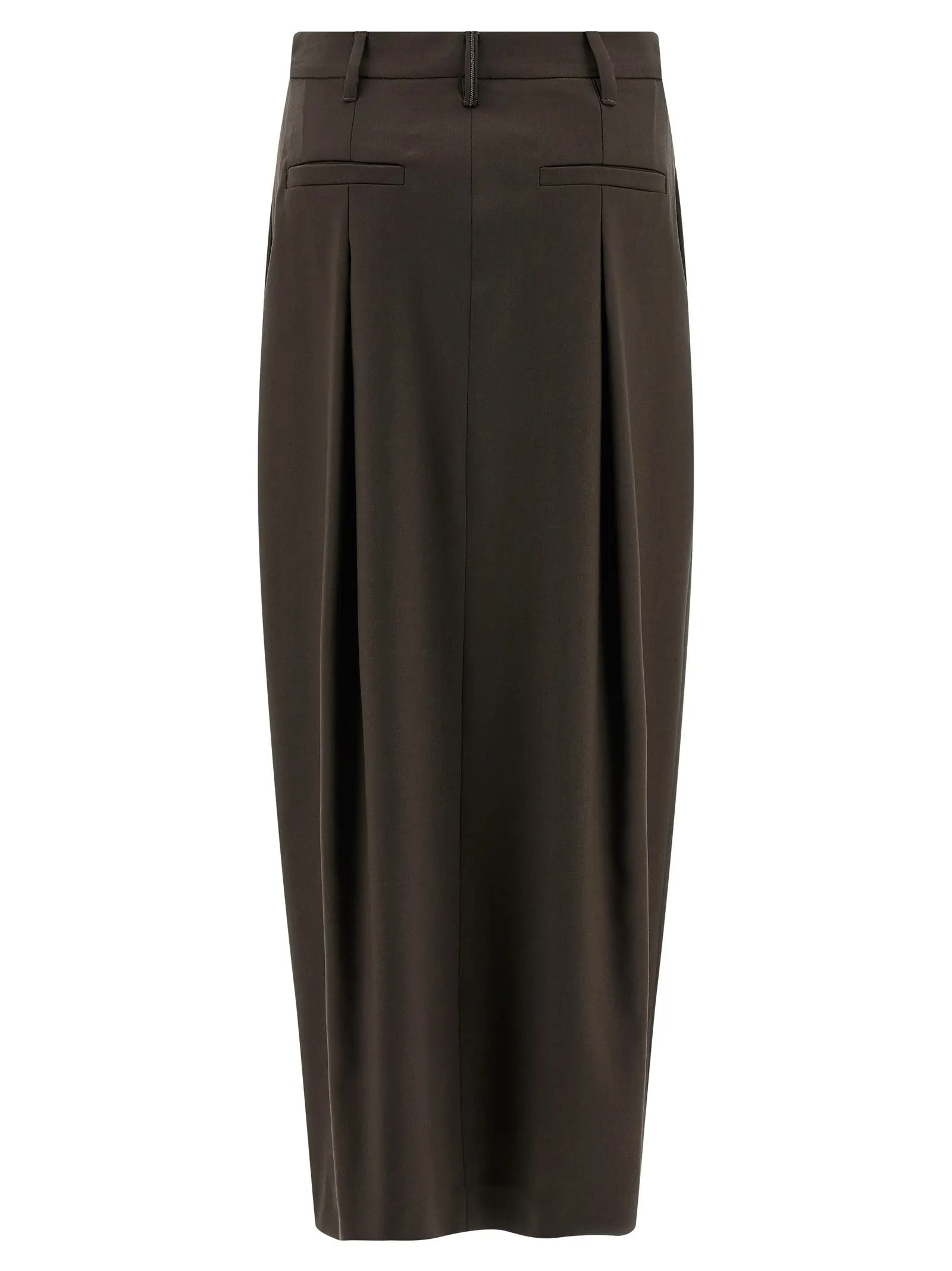 Спідниця Sartorial Curved Brunello Cucinelli Коричнева 2 'Sartorial Curved' skirt MG513G3841C4222 BRUNELLO CUCINELLI Brown