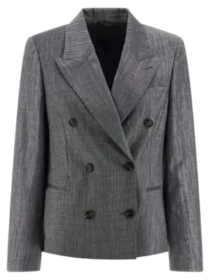 Blazer twill Sparkling BRUNELLO CUCINELLI Silver
